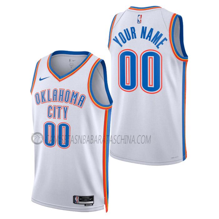 camiseta custom oklahoma city thunder de hombre association edition 2023 blanco