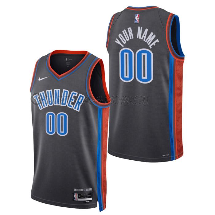 camiseta custom oklahoma city thunder de hombre city edition 2023 gris