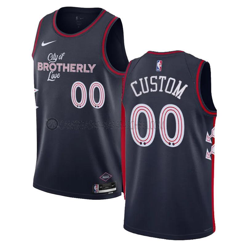 camiseta custom philadelphia 76ers de 0 hombre city edition 2023-24 azul marino