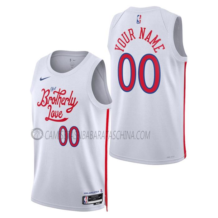 camiseta custom philadelphia 76ers de hombre city edition 2023 blanco