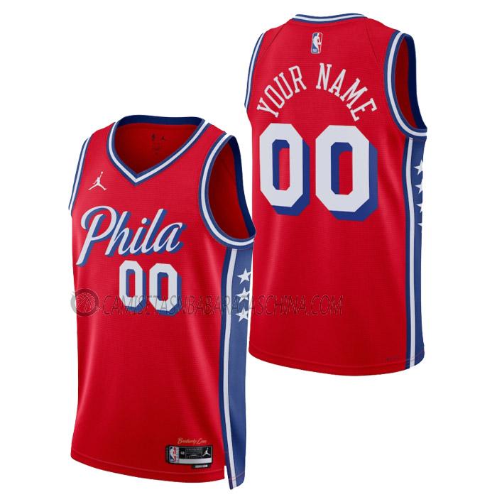 camiseta custom philadelphia 76ers de hombre statement edition 2023 rojo