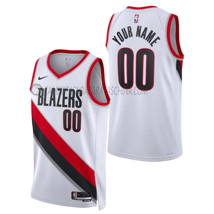 camiseta custom portland trail blazers de hombre association edition 2023 blanco