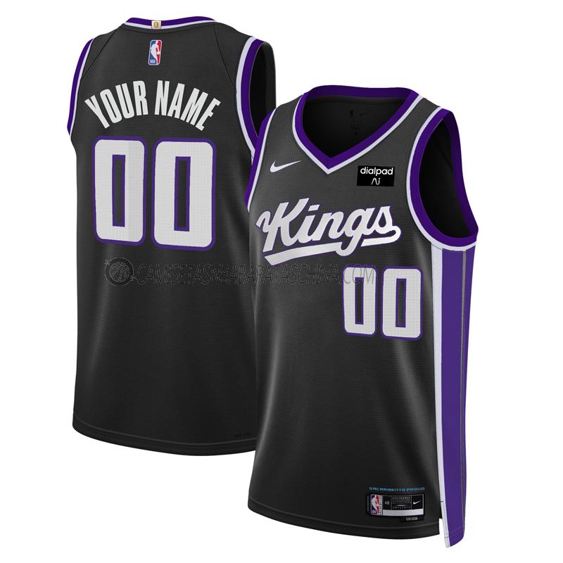 camiseta custom sacramento kings de hombre icon edition 2023-24 negro