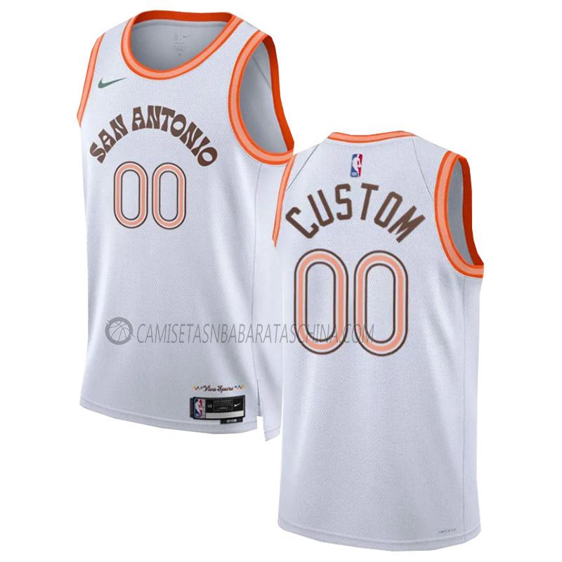 camiseta custom san antonio spurs de 0 hombre city edition 2023-24 blanco