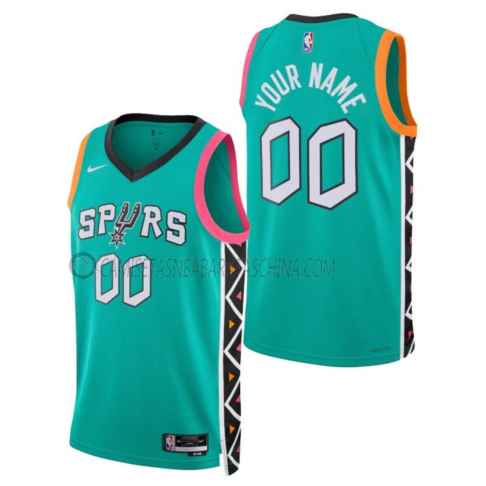 camiseta custom san antonio spurs de hombre city edition 2023 verde