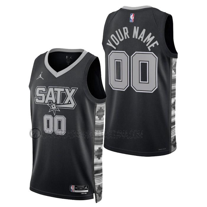 camiseta custom san antonio spurs de hombre statement edition 2023 negro