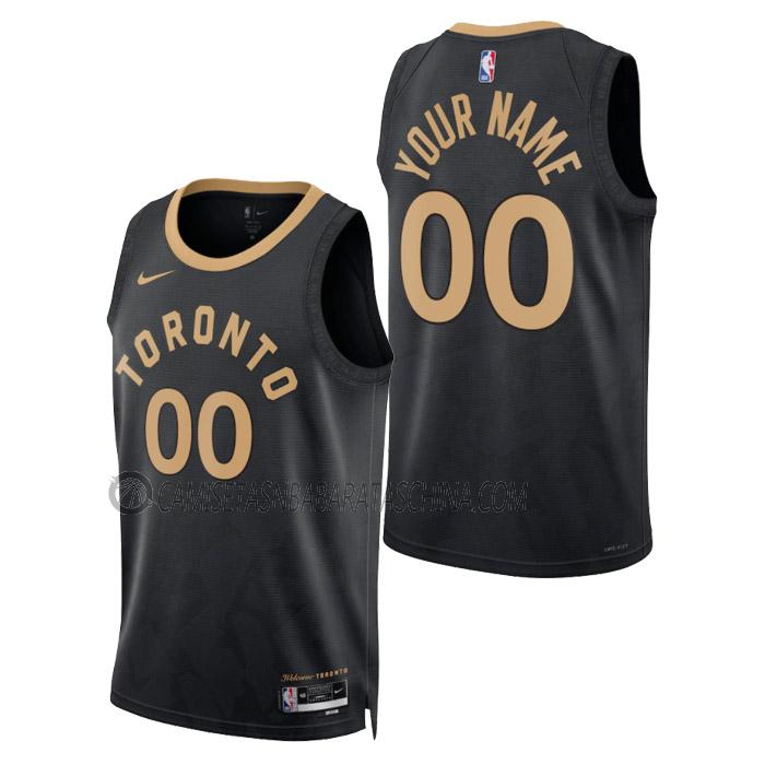 camiseta custom toronto raptors de hombre city edition 2023 negro