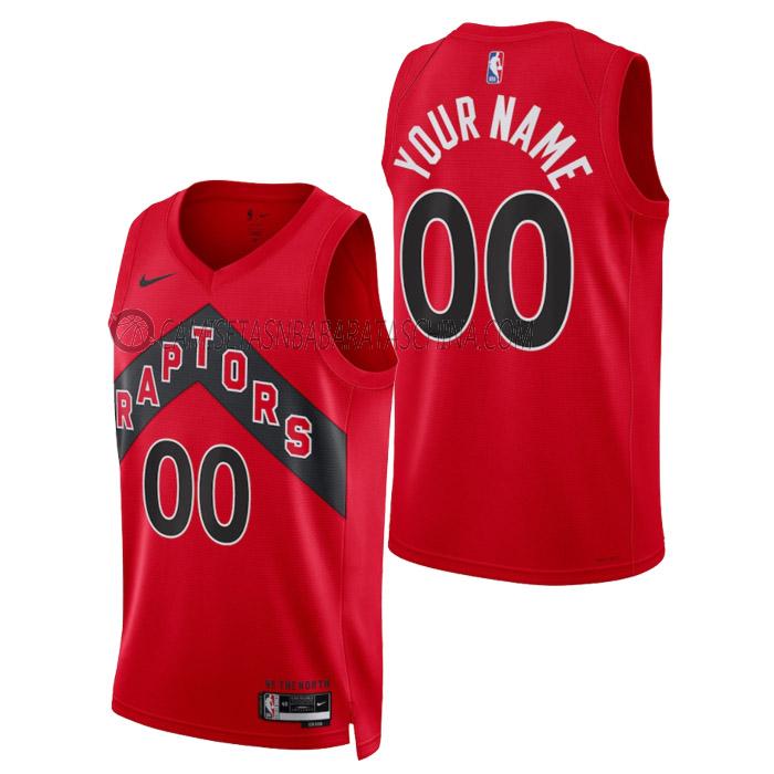 camiseta custom toronto raptors de hombre icon edition 2023 rojo