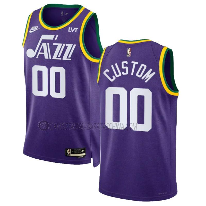 camiseta custom utah jazz de 0 hombre classic edition 2023-24 púrpura