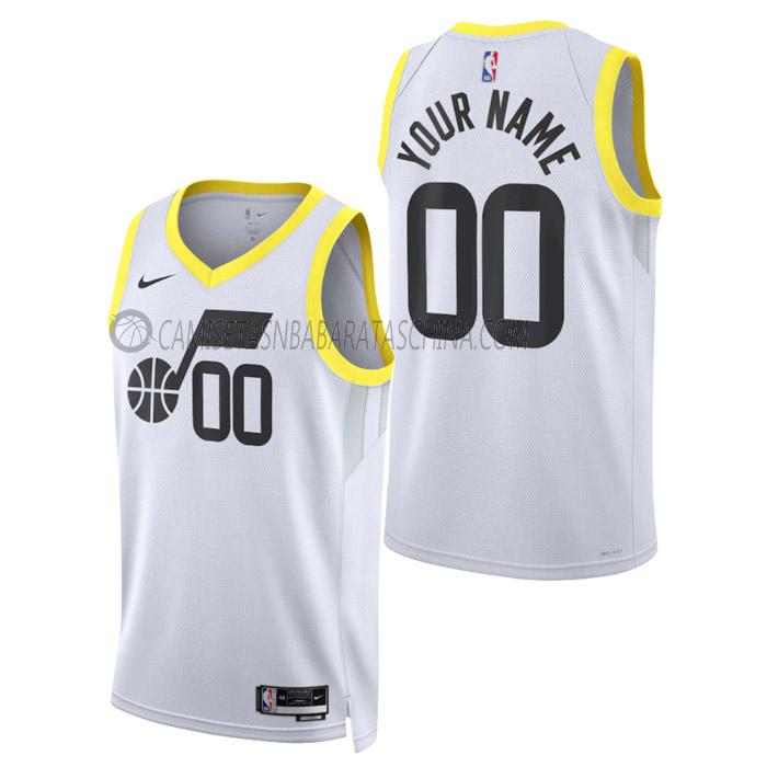 camiseta custom utah jazz de hombre association edition 2023 blanco