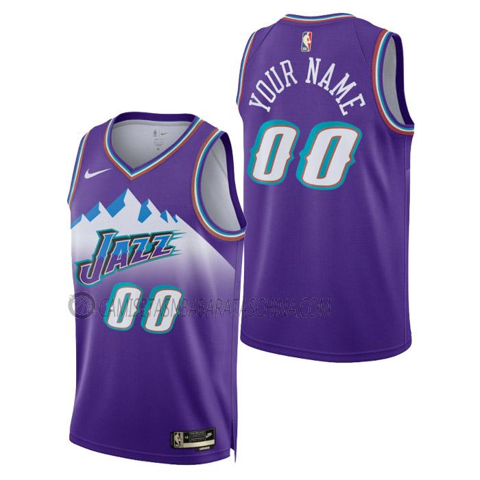 camiseta custom utah jazz de hombre city edition 2023 púrpura