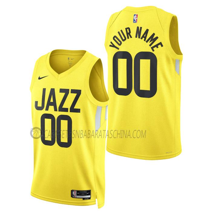 camiseta custom utah jazz de hombre icon edition 2023 amarillo