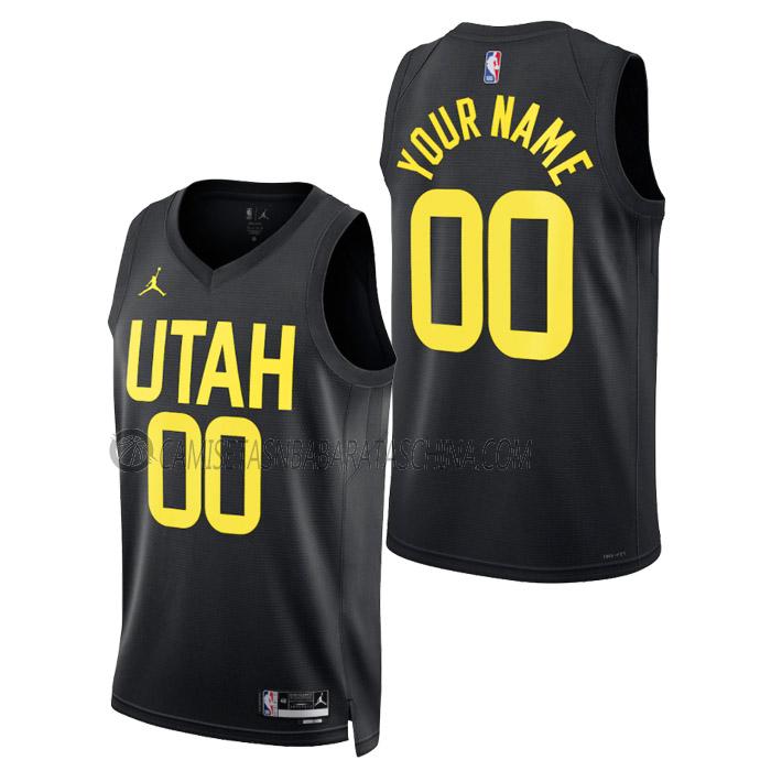 camiseta custom utah jazz de hombre statement edition 2023 negro