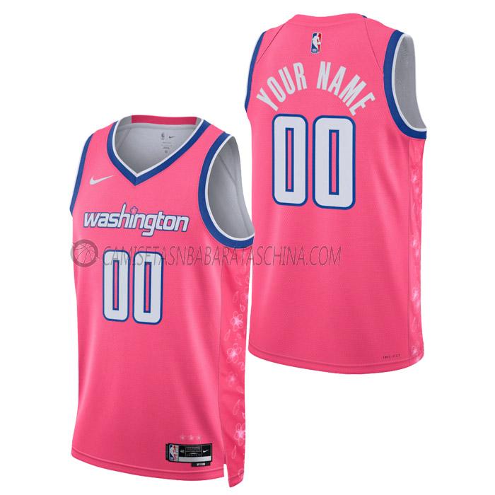 camiseta custom washington wizards de hombre city edition 2023 rosado