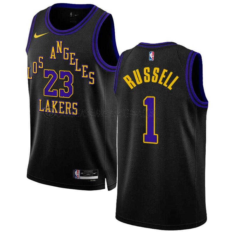 camiseta d'angelo russell los angeles lakers de 1 hombre city edition 2023-24 negro