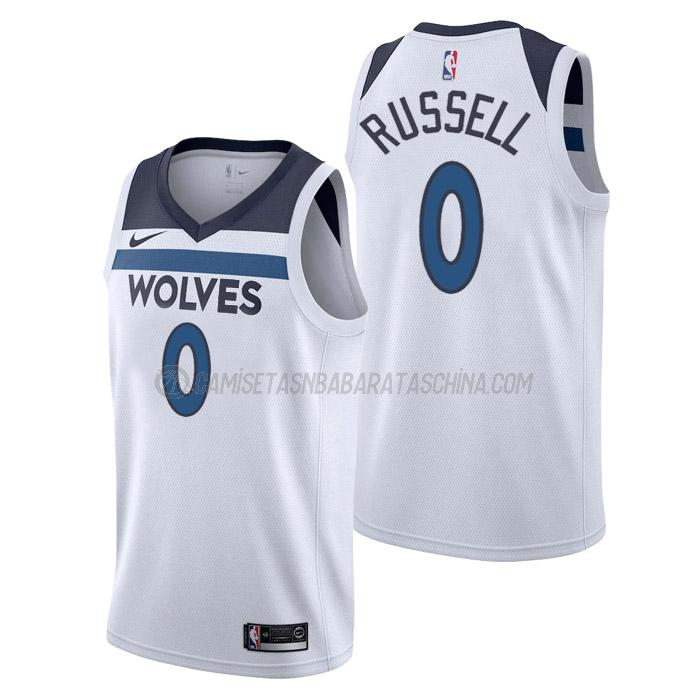 camiseta d'angelo russell minnesota timberwolves de 0 hombre association edition 2023 blanco