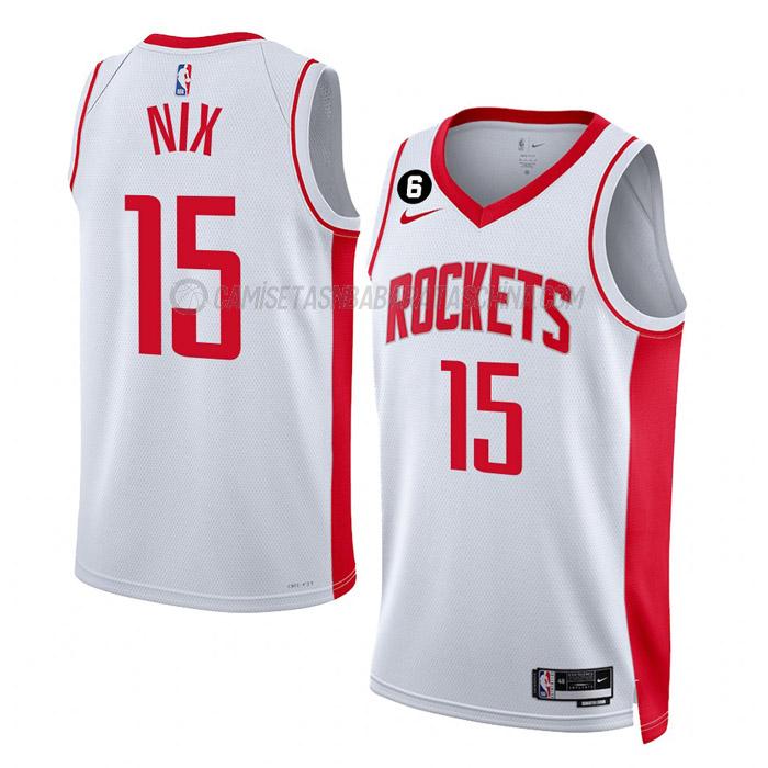 camiseta daishen nix houston rockets de 15 hombre association edition 2023 blanco