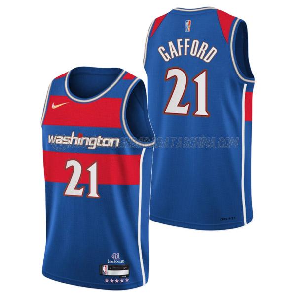 camiseta daniel gafford washington wizards de 21 hombre city edition 2022 azul