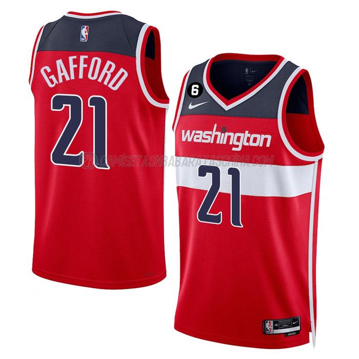 camiseta daniel gafford washington wizards de 21 hombre icon edition 2023 rojo