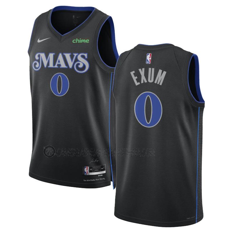 camiseta dante exum dallas mavericks de 0 hombre city edition 2023-24 negro