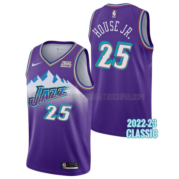 camiseta danuel house jr utah jazz de 25 hombre classic edition 2023 púrpura