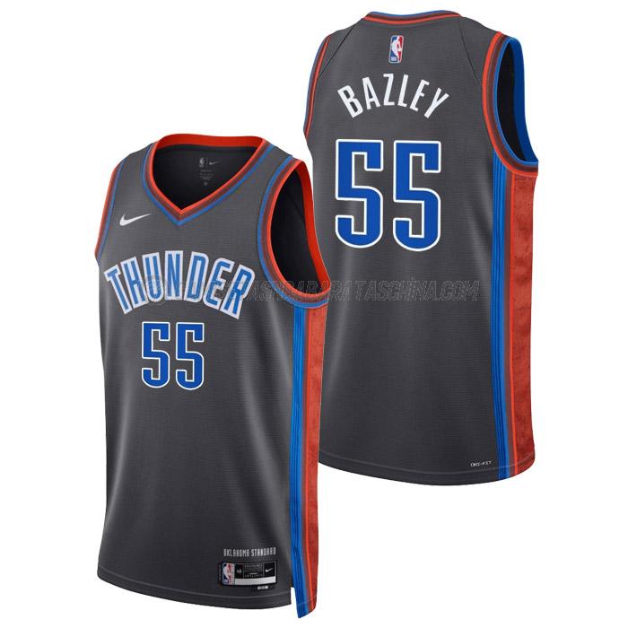 camiseta darius bazley oklahoma city thunder de 55 hombre city edition 2023 gris