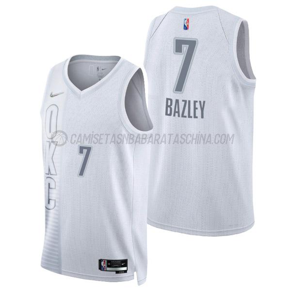 camiseta darius bazley oklahoma city thunder de 7 hombre city edition 2022 blanco