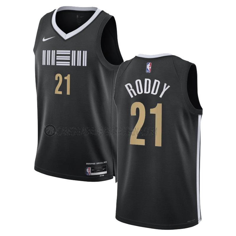 camiseta david roddy memphis grizzlies de 21 hombre city edition 2023-24 negro