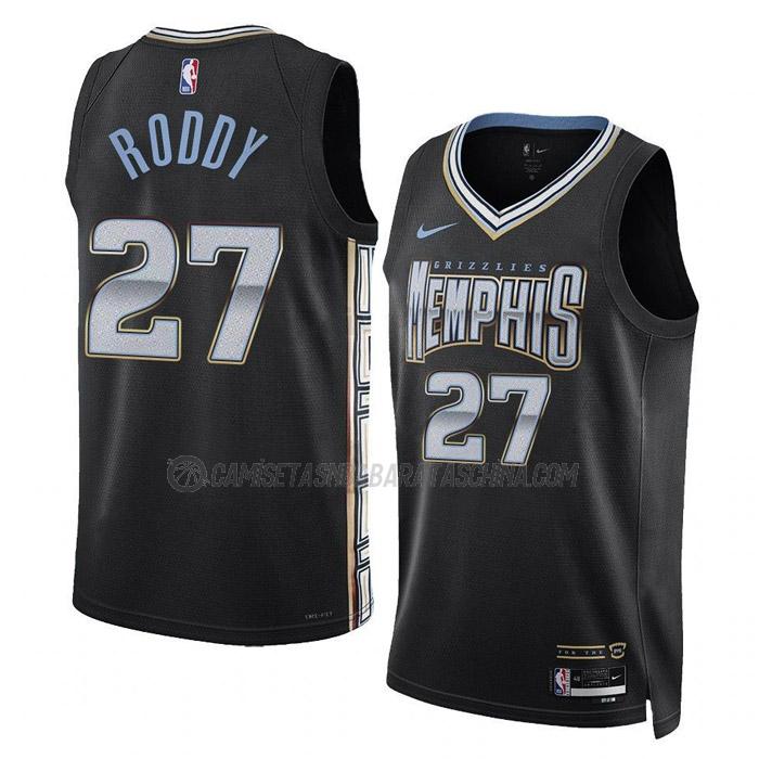 camiseta david roddy memphis grizzlies de 27 hombre city edition 2023 negro