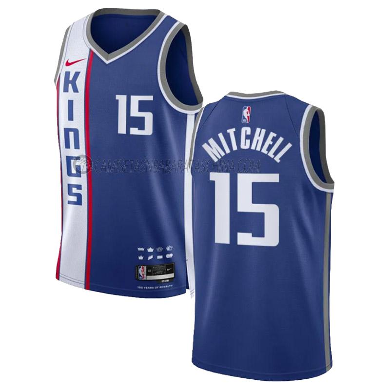 camiseta davion mitchell sacramento kings de 15 hombre city edition 2023-24 azul