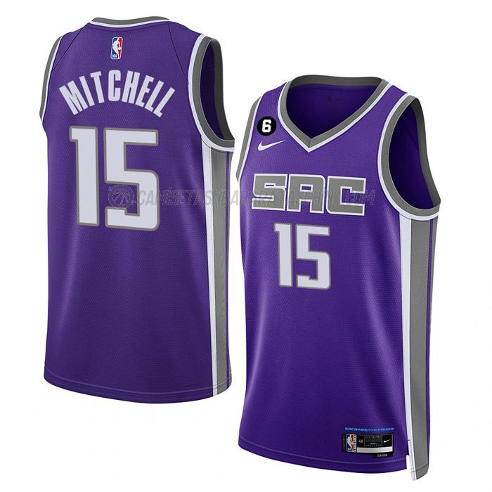 camiseta davion mitchell sacramento kings de 15 hombre icon edition 2023 púrpura