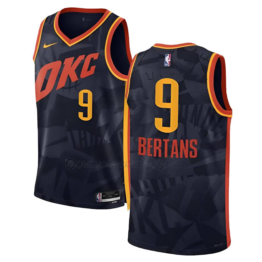 camiseta davis bertans oklahoma city thunder de 9 hombre city edition 2023-24 negro