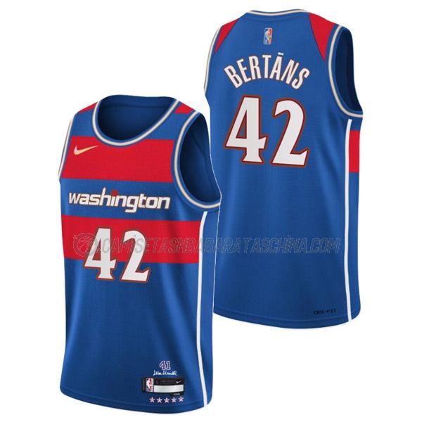 camiseta davis bertans washington wizards de 42 hombre city edition 2022 azul