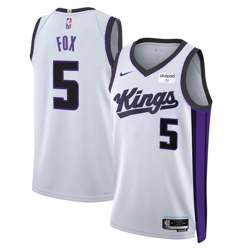 camiseta de'aaron fox sacramento kings de 5 hombre association edition 2023-24 blanco