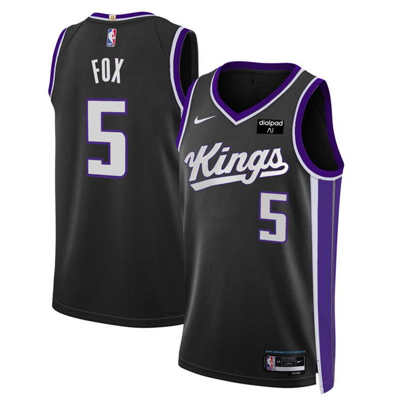 camiseta de'aaron fox sacramento kings de 5 hombre icon edition 2023-24 negro