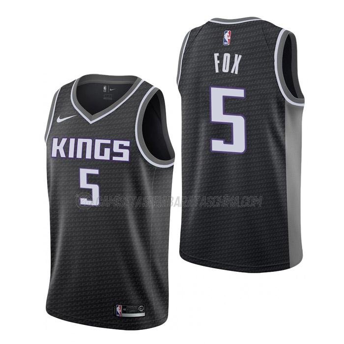 camiseta de'aaron fox sacramento kings de 5 hombre statement edition 2023 negro