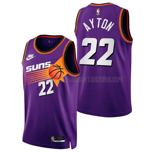 camiseta deandre ayton phoenix suns de 22 hombre classic edition 2023 púrpura