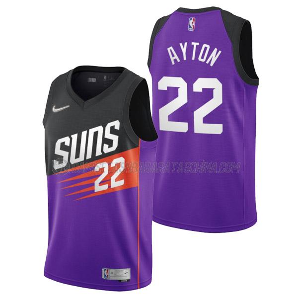 camiseta deandre ayton phoenix suns de 22 hombre earned edition 2022 púrpura