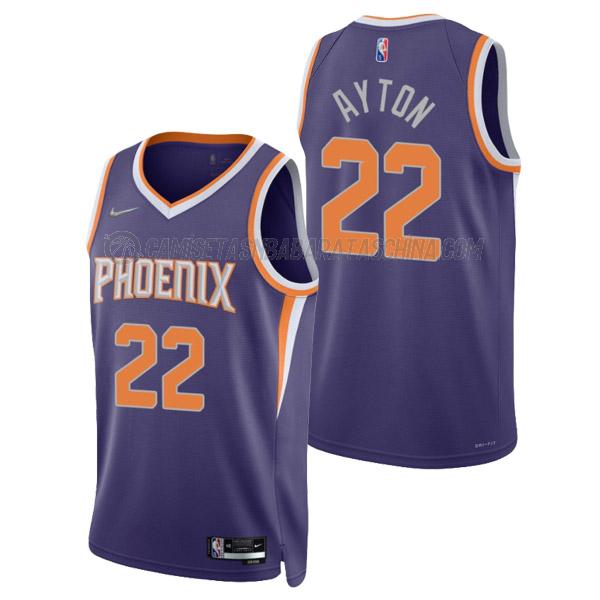 camiseta deandre ayton phoenix suns de 22 hombre icon edition 2022 púrpura