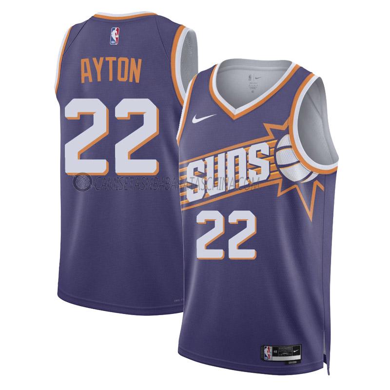 camiseta deandre ayton phoenix suns de 22 hombre icon edition 2023-24 púrpura