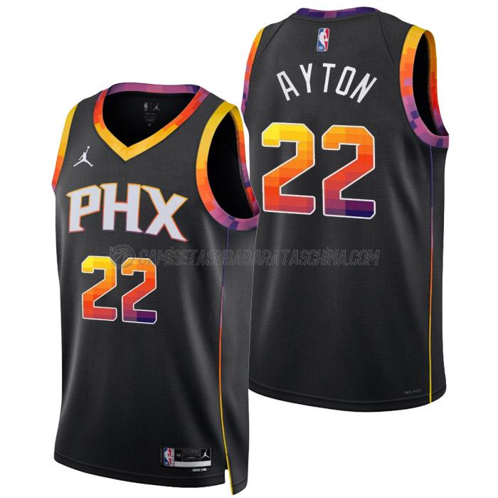 camiseta deandre ayton phoenix suns de 22 hombre statement edition 2023 negro