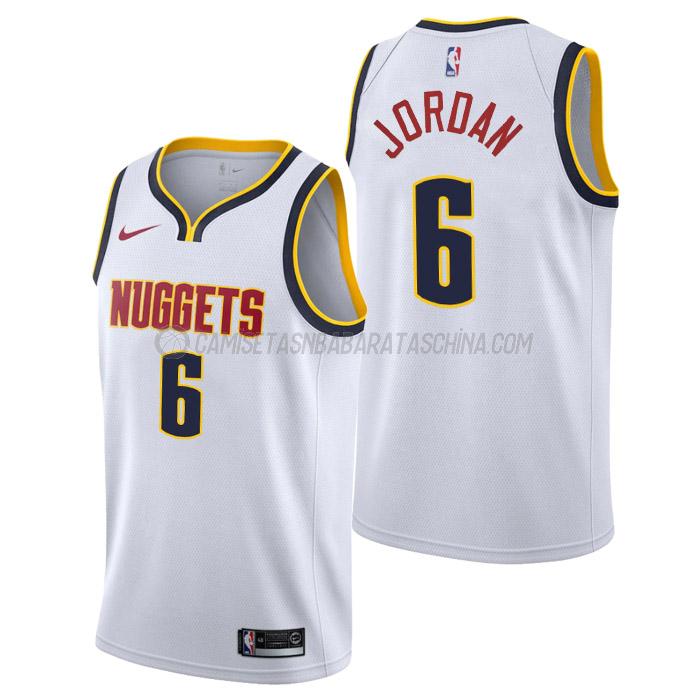 camiseta deandre jordan denver nuggets de 6 hombre association edition 2023 blanco