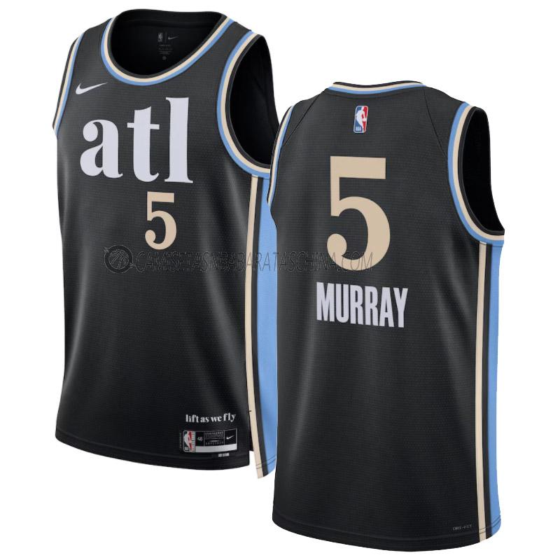 camiseta dejounte murray atlanta hawks de 5 hombre city edition 2023-24 negro