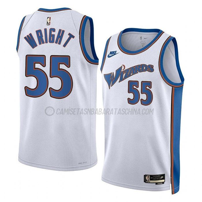 camiseta delon wright washington wizards de 55 hombre classic edition 2023 blanco