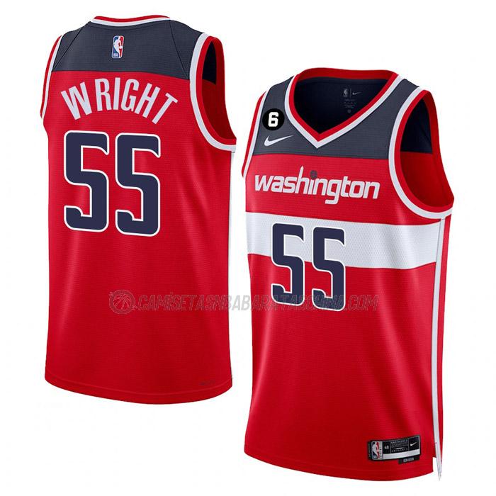 camiseta delon wright washington wizards de 55 hombre icon edition 2023 rojo