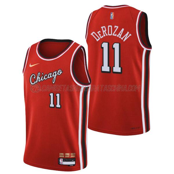 camiseta demar derozan chicago bulls de 11 hombre city edition 2022 rojo