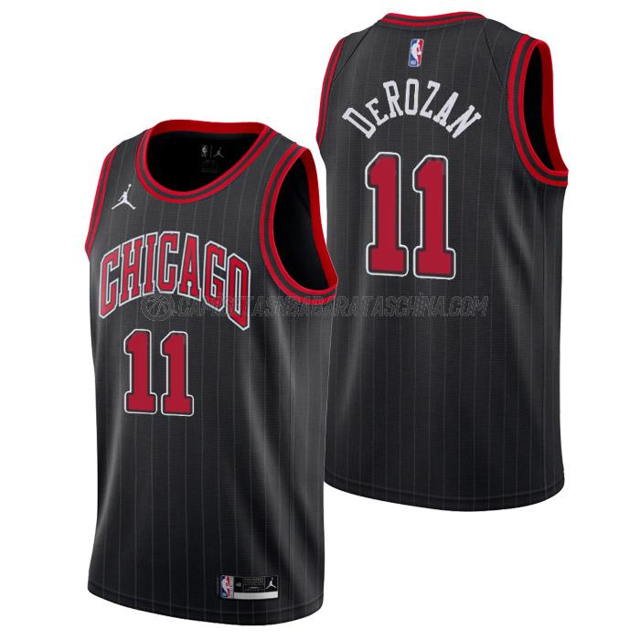 camiseta demar derozan chicago bulls de 11 hombre statement edition 2023 negro