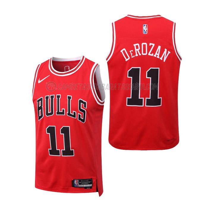 camiseta demar derozan chicago bulls de 11 niños icon edition 2023 rojo