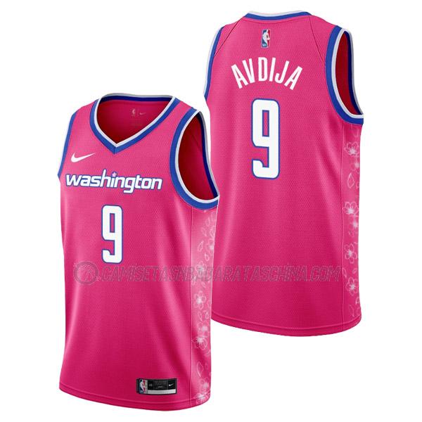 camiseta deni avdija washington wizards de 9 hombre city edition 2023 rosa