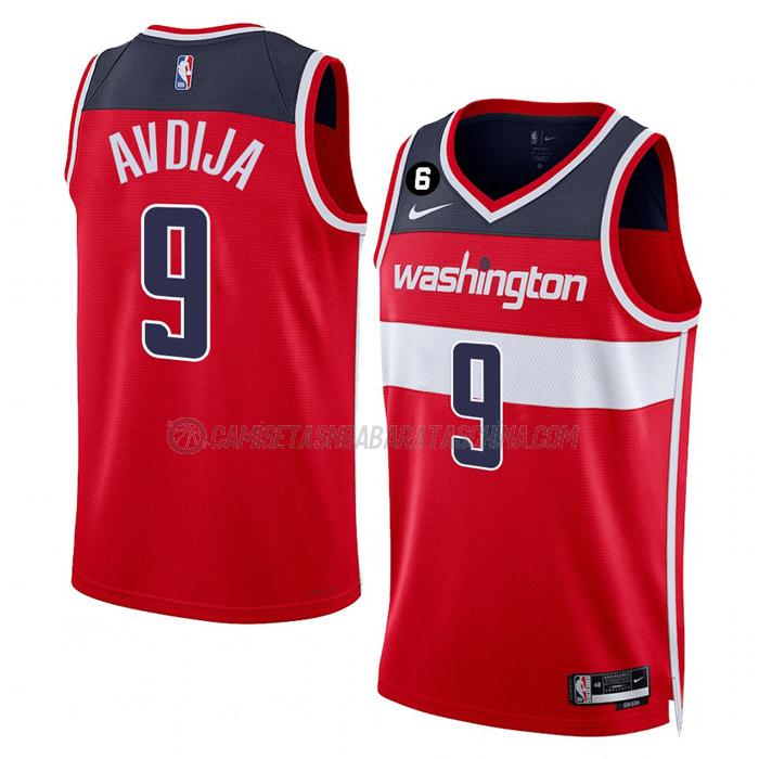 camiseta deni avdija washington wizards de 9 hombre icon edition 2023 rojo